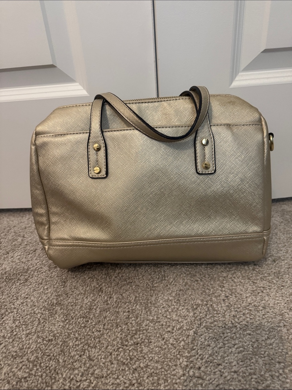 Women's Metallic Gold Satchel Handbag